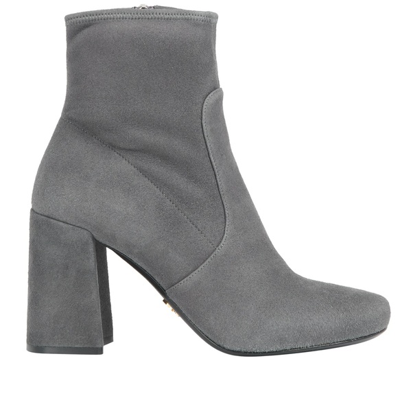 LIKE NEW Prada Suede Ankle Heeled Boots, Size 39
